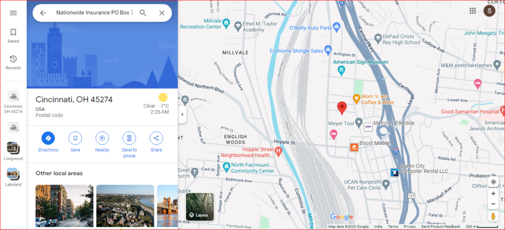 Nationwide Overnight Payment Address on map